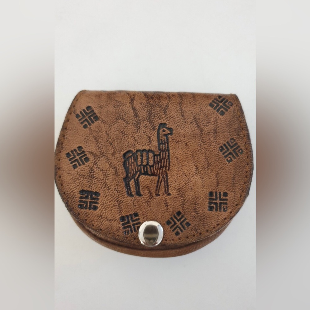 Leather Wallet From Bolivia Alpaca Print